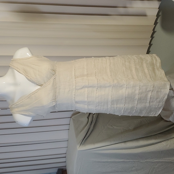 TALBOTS Beige Linen Sleeveless Sheath Surplice Dress-NWOT-Sz 2 - Picture 1 of 2